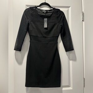 Lulu’s Black 3/4 Sleeve See Thru Dress Size S-NWT